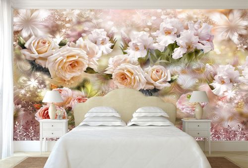 T9178 Wallpaper 3D Vintage flowers