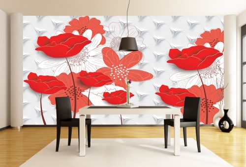 T9195 Wallpaper 3D Flowers