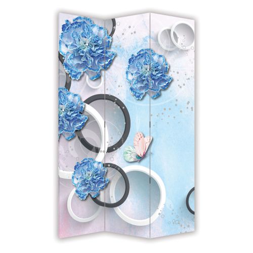 P9197 Decorative Screen Room divider 3D Flowers  (3, 4, 5 or 6 panels)