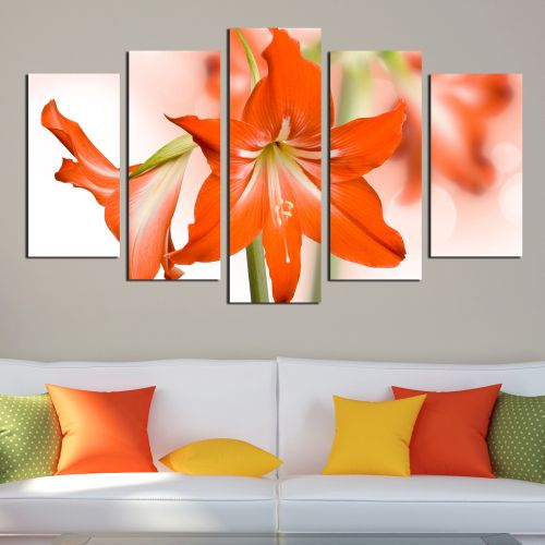 wall decoration with orange flower