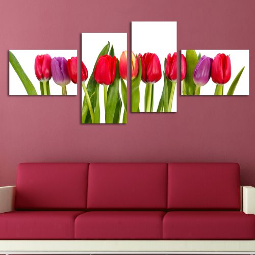 Wall decoration with tulips