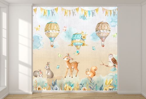 T9253 Wallpaper Animals and balloons