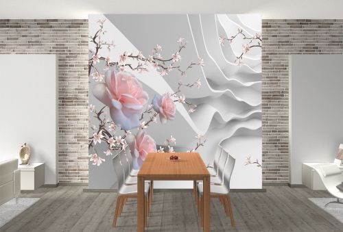 T0997  Фототапет 3D Абстракция с Рози