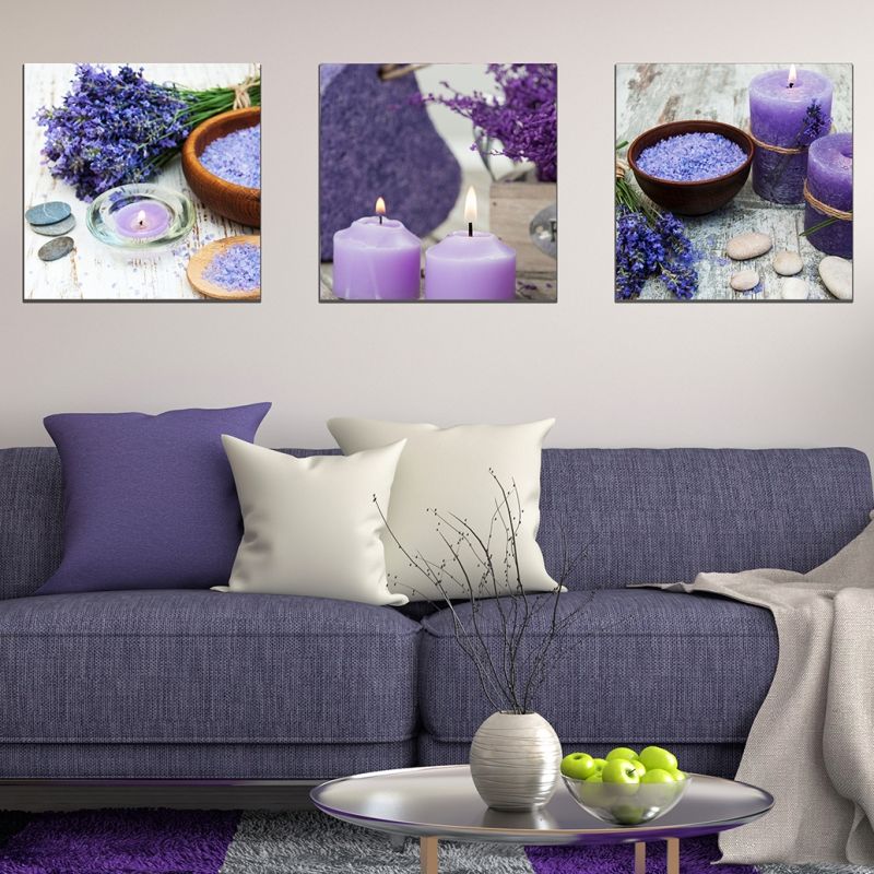 Online modern wall art decoration of 3 pieces Тhe scent of lavender
