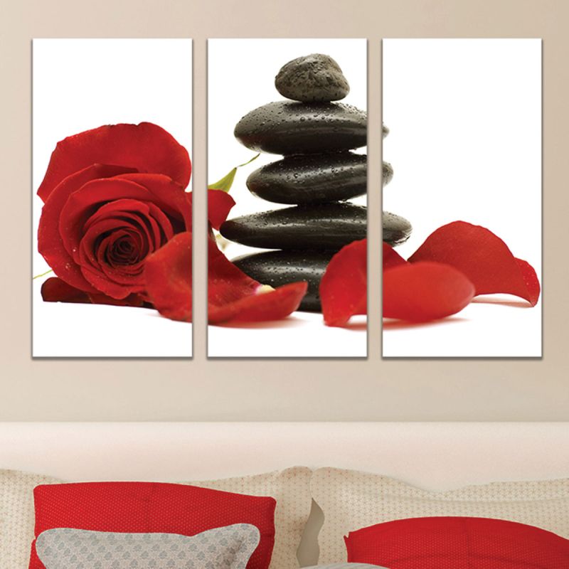 Online Wall Decorations Wall Art Set Spa Red Rose