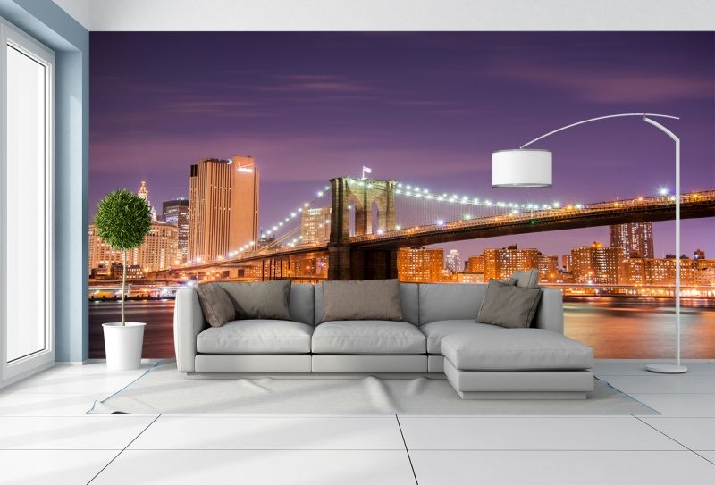 Wall Mural Photo Wallpaper EASY-INSTALL Fleece New York City Brooklyn Bridge New 