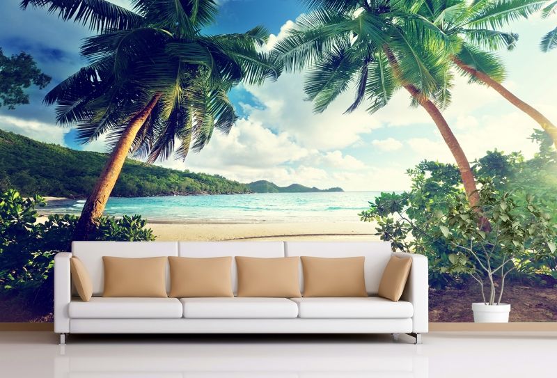 Wallpapers - Nature PHOTO WALLPAPERS - Wallpapers - Nature T9043 Wallpaper  Beautiful beach with palms by IWIdecor