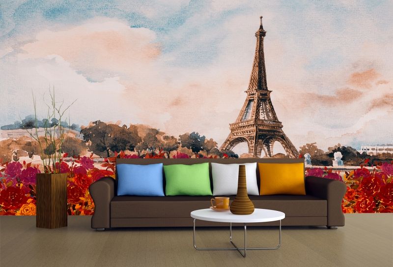 Wallpaper - Kids and Teens PHOTO WALLPAPERS - Wallpaper - Kids and Teens  T9045 Wallpaper Paris - colorful landscape by IWIdecor