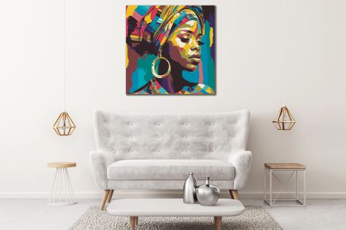 Painting abstract woman face