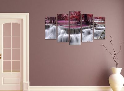 wall decoration with purple waterfalls
