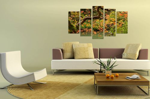 Canvas fine art decoration in green