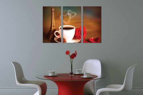 Wall art decoration hearts and coffee