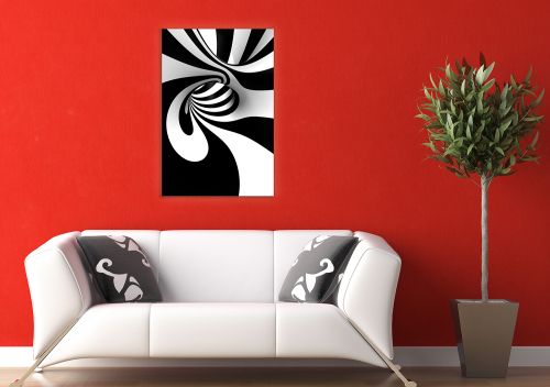 Wall decoration in black and white