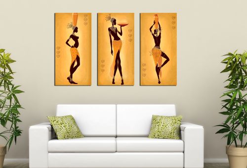 Canvas wall art set African women