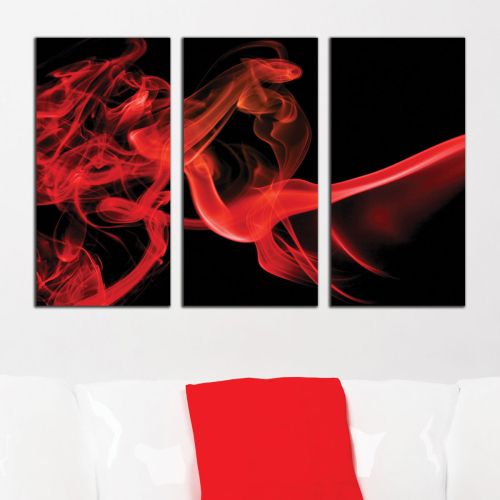 0268 AbstractWall art decoration (set of 3 pieces) Black and red