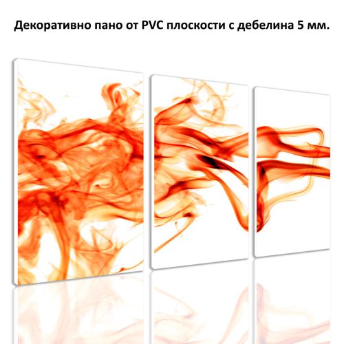 0270 Абстрактно пано от 3 части Бяло и оранжево от PVC