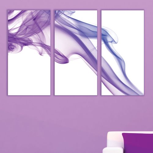 0271 AbstractWall art decoration (set of 3 pieces) White and purple