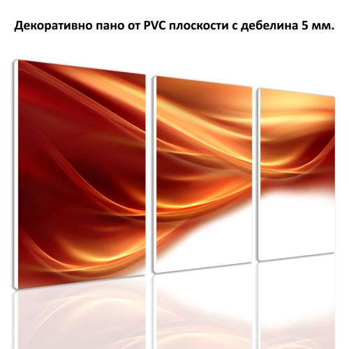 0273 Абстрактно пано от 3 части Оранжево и бяло от PVC