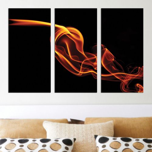 0275 Abstract wall art decoration (set of 3 pieces) Fire