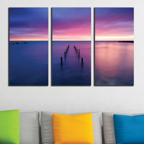 0311 Wall art decoration (set of 3 pieces) Sea