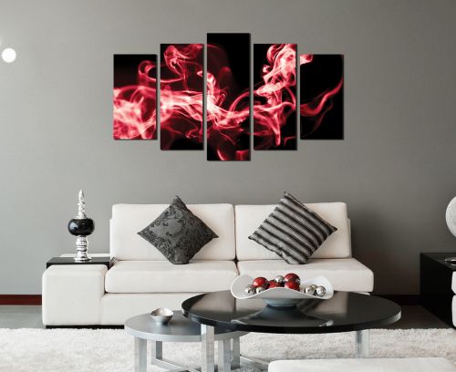 Abstract wall art in black nad red