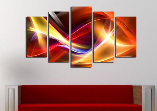 Abstract wall art with color wavese 