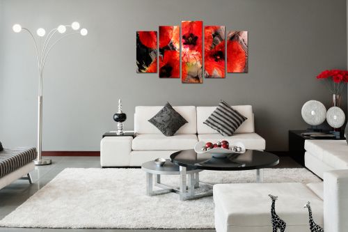 Abstract canvas wall art in red