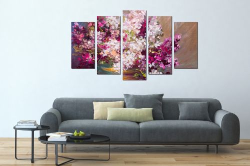 Painting canvas wall art in purple