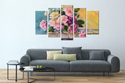 Painting canvas wall art with roses