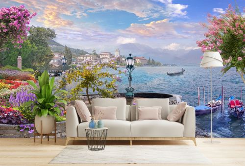 T9304 Wallpaper View of a picturesque Mediterranean seashore