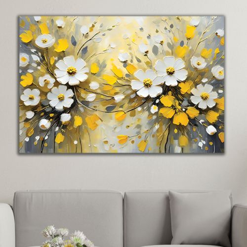 1071 Wall art decoration Art yellow and white flowers