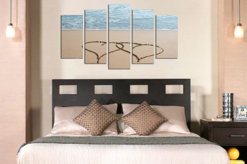 Canvas wall art decoration with hearts for bedroom