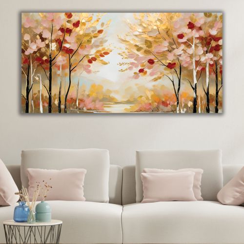 1078 Wall art decoration Autumn forest in warm shades