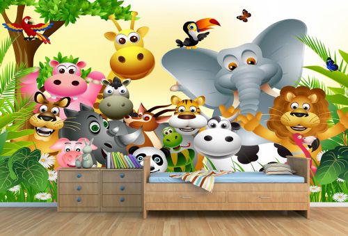 T9317 Wallpaper Funny Jungle Animals