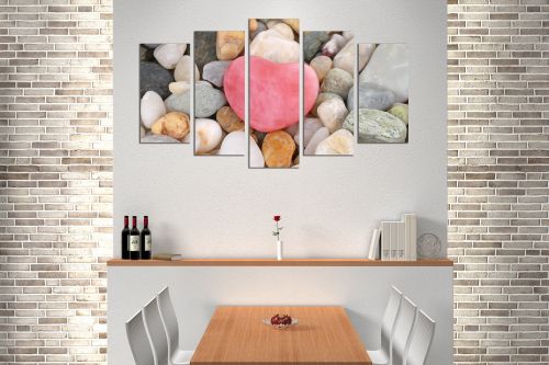 Canvas wall art with stones