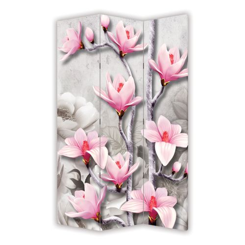 P9297 Decorative Screen Room divider 3D Abstraction with whith magnolias (3,4,5 or 6 panels)