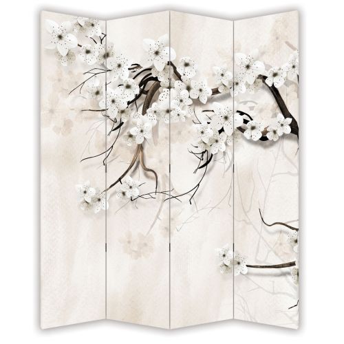 P9307 Decorative Screen Room divider Almond Blossom - Elegant White Harmony (3,4,5 or 6 panels)