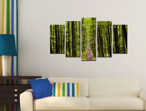 Canvas wall art with forest path