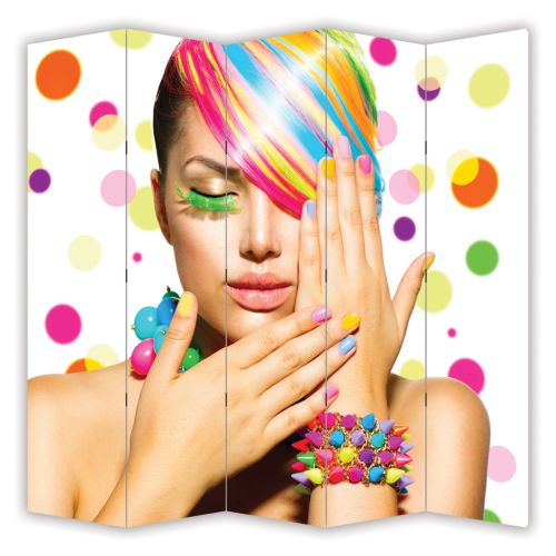 P7007 Decorative Screen Room divider Colorful girl (3,4,5 or 6 panels)