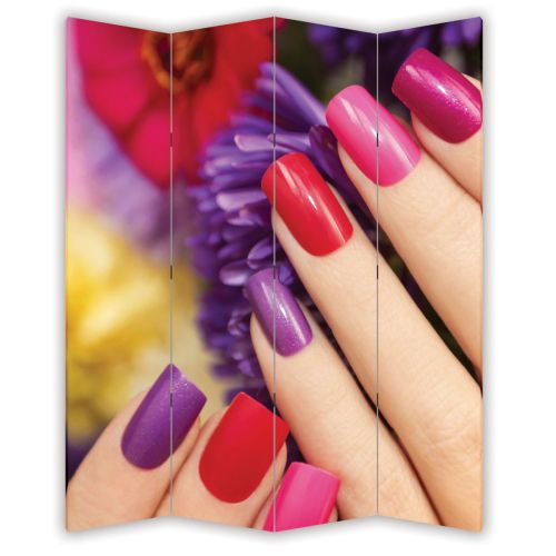 P7009 Decorative Screen Room divider Colorful manicure and flowers (3,4,5 or 6 panels)