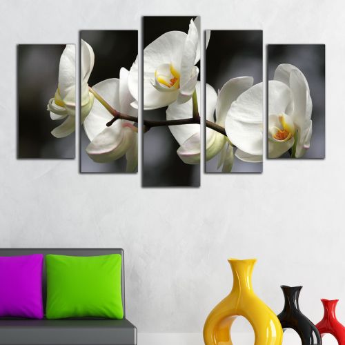 canvas wall art with white orchid