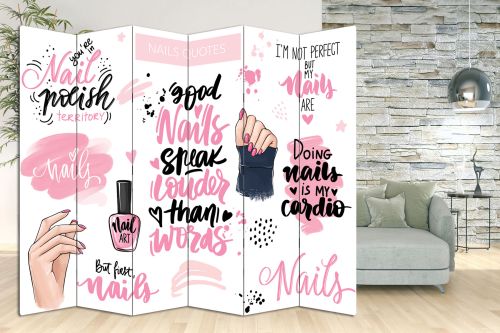 P7019 Decorative Screen Room divider Manicure - funny quotes (3,4,5 or 6 panels)