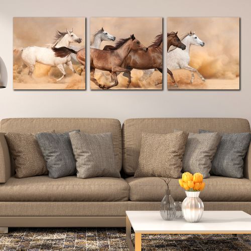 wall decoration set Wild horses