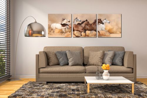 Wall art decoration wild horses