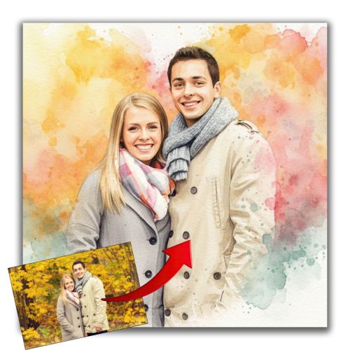 1113 Love turned into a painting - Watercolor from a photo