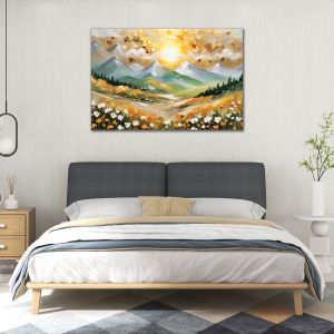 1120 Wall art decoration Light above the peaks - abstract mountain landscape