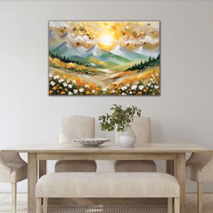 1120 Wall art decoration Light above the peaks - abstract mountain landscape