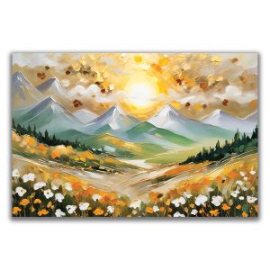 1120 Wall art decoration Light above the peaks - abstract mountain landscape
