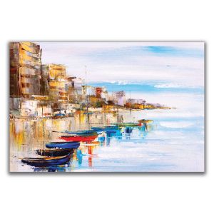 Картина Пристан - абстрактен морски пейзаж за стена 1128 