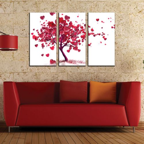 0048  Wall art decoration (set of 3 pieces) Love tree